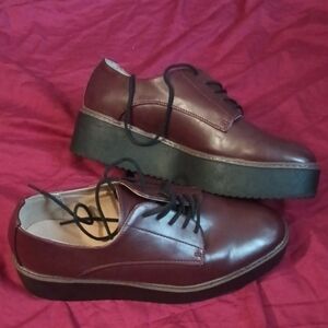 Madden Girl Burgundy Leather Women's Shoes Size 10 M Man Made Stylish